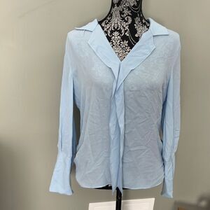 Halston Icicle Blue Blouse NEW